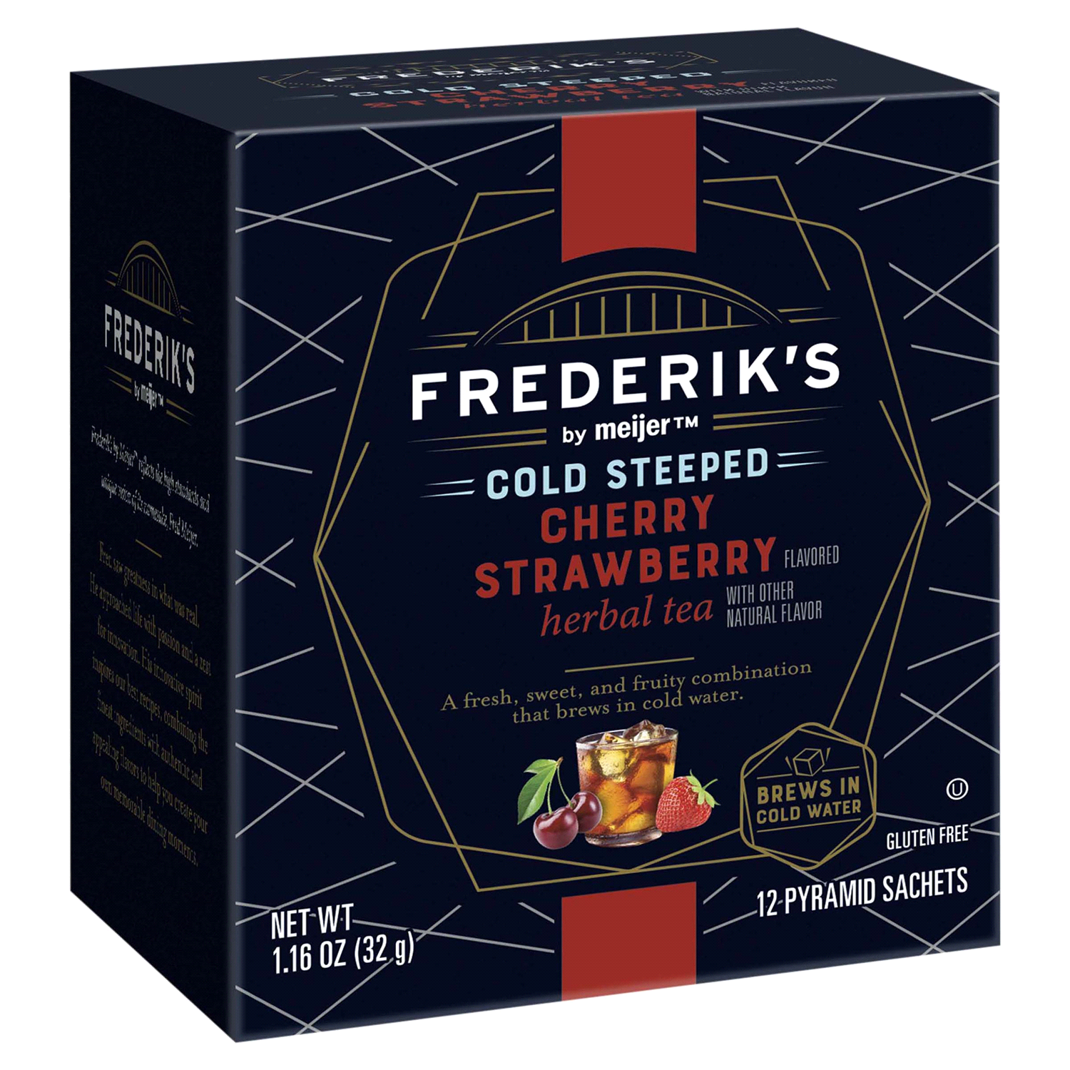 slide 4 of 5, FREDERIKS BY MEIJER Frederik's by Meijer Cold Steeped Cherry Strawberry Herbal Tea - 12 ct, 12 ct