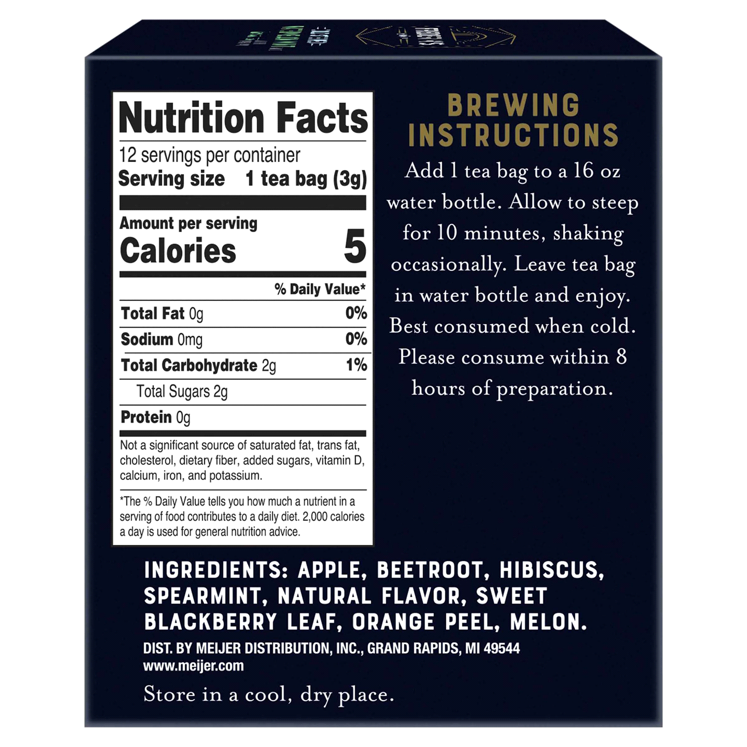 slide 3 of 5, FREDERIKS BY MEIJER Frederik's by Meijer Cold Steeped Watermelon Mint Herbal Tea - 12 ct, 12 ct