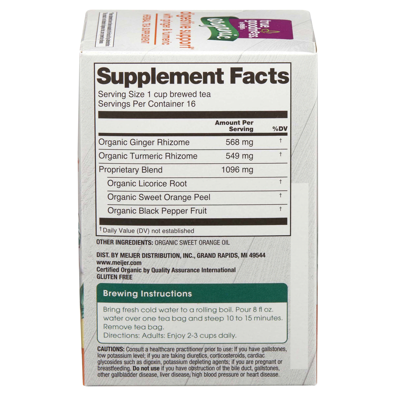 slide 3 of 5, True Goodness Organic Digestive Support Tea, 16 ct, 16 ct