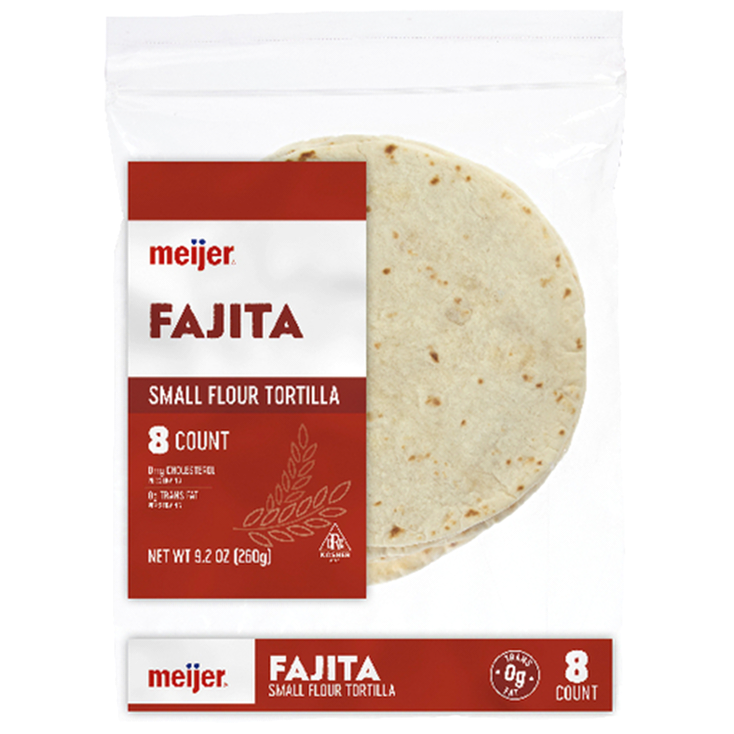 slide 1 of 2, Meijer 6" Fajita Flour Tortillas, 8 ct