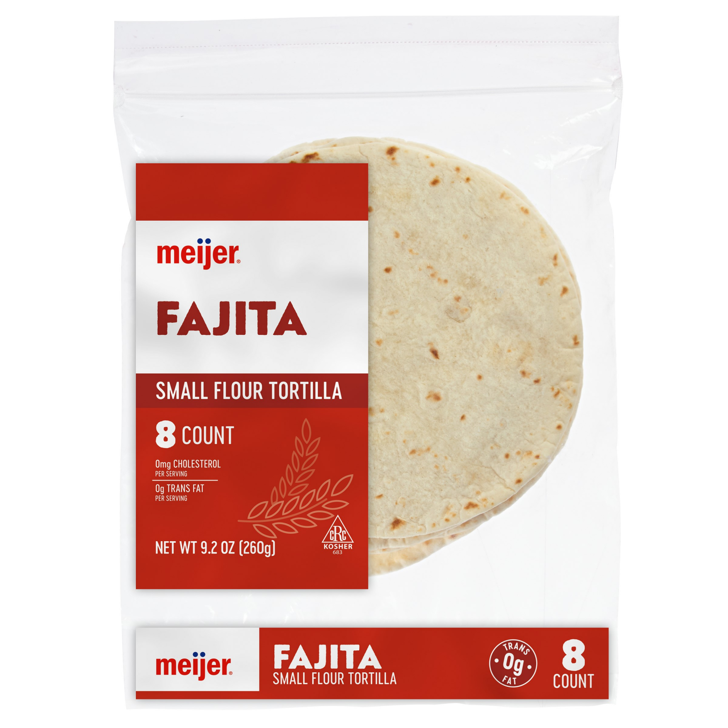 slide 1 of 2, Meijer 6" Fajita Flour Tortillas, 8 ct