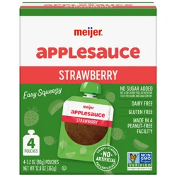 Meijer Apple Strawberry Pouches 4 Ct/3.2 Oz