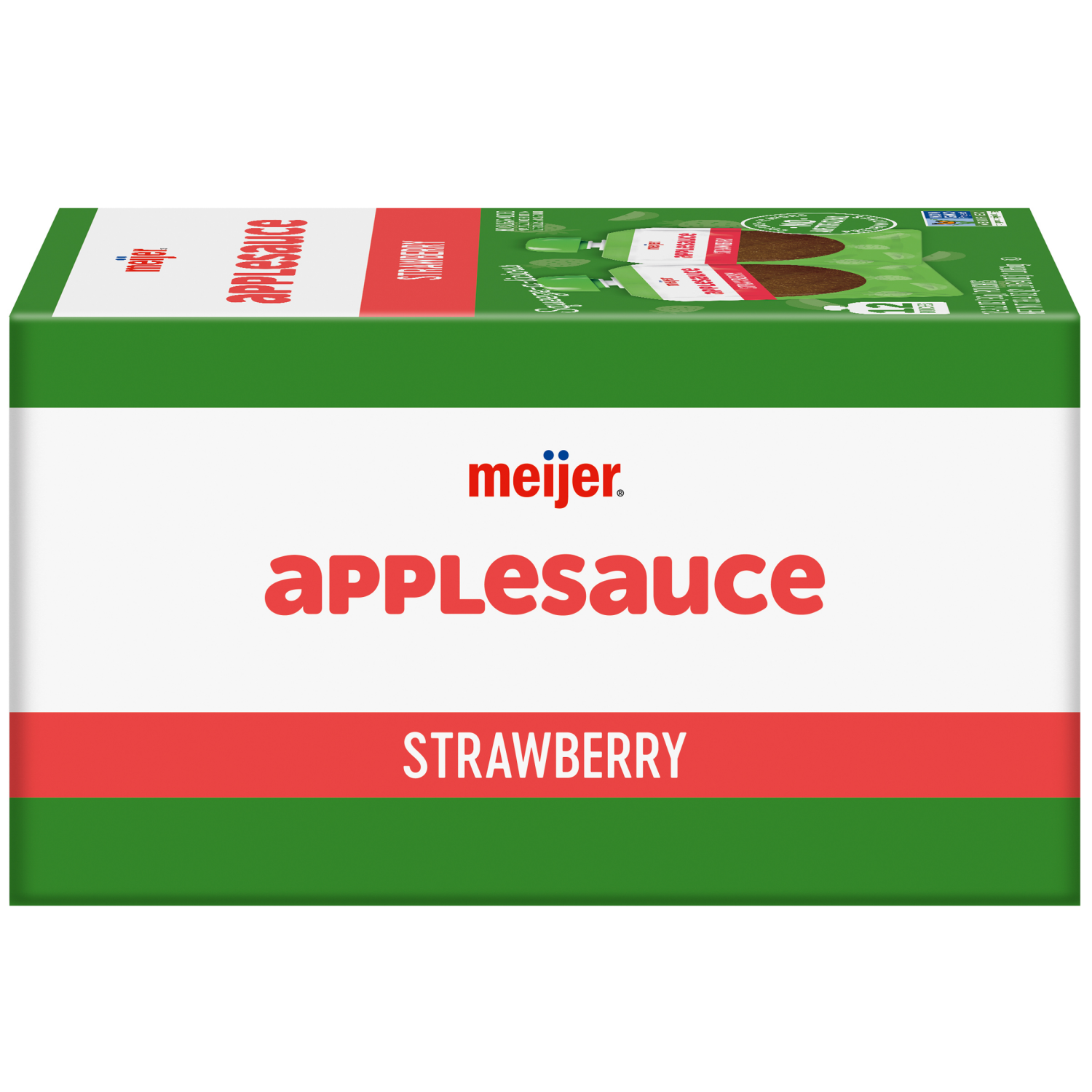 slide 5 of 5, Meijer Apple Strawberry Pouches 12 Ct/3.2 Oz, 12 ct, 3.2 oz