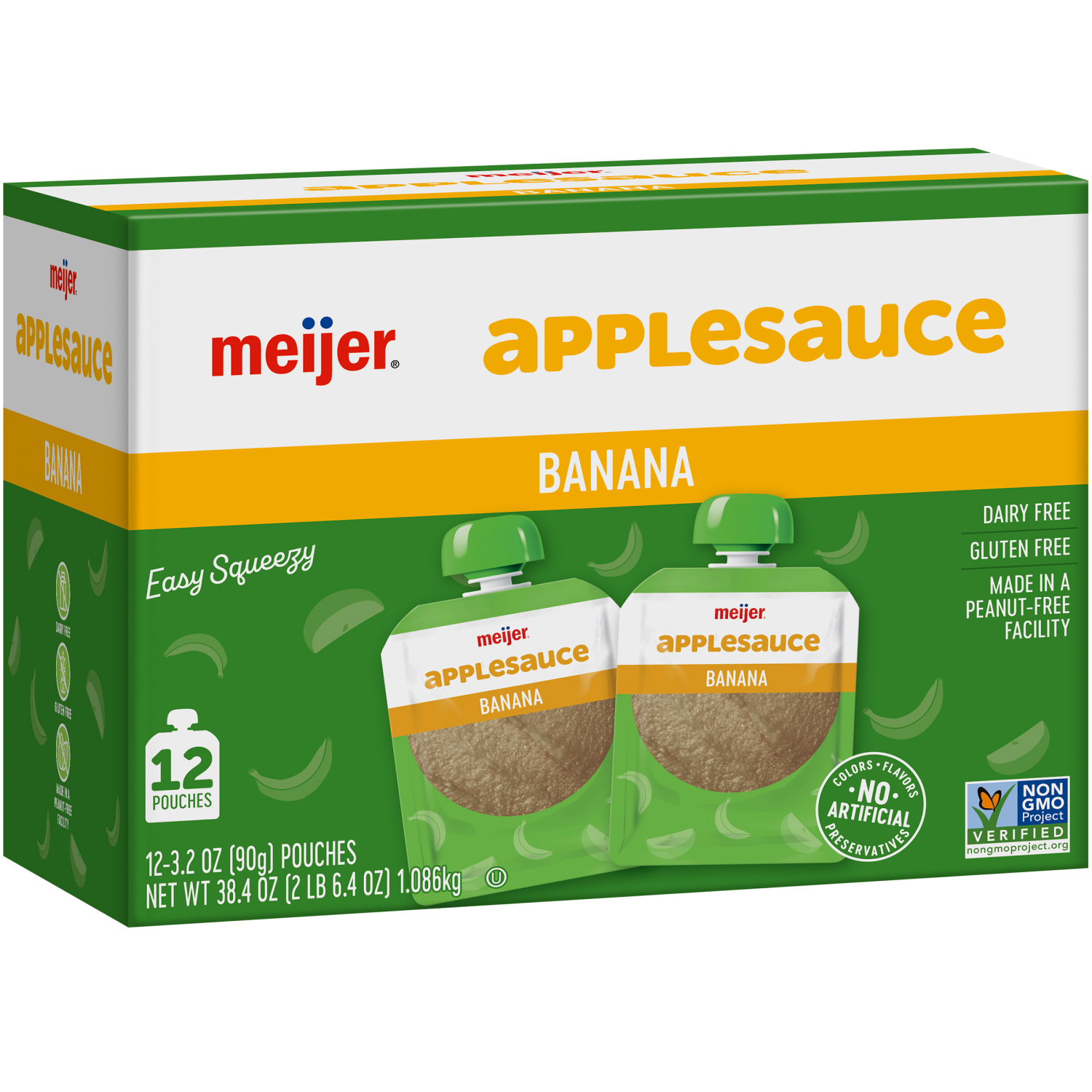 slide 4 of 5, MEIJER APPLE BANANA POUCHES 12 CT/3.2 OZ, 12 ct, 3.2 oz