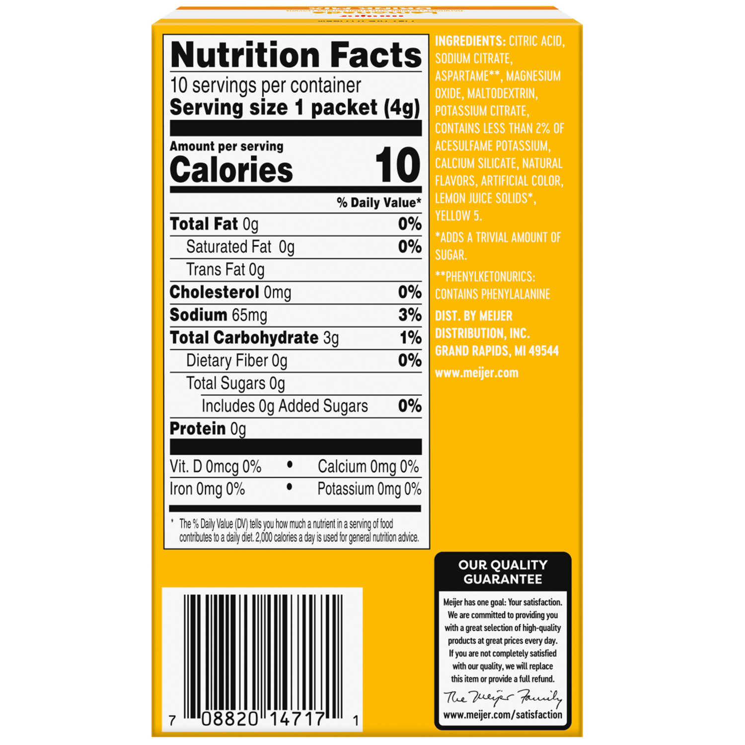 slide 2 of 8, Meijer Lemonade Drink Mix, 10 Pouches, 0.8 oz