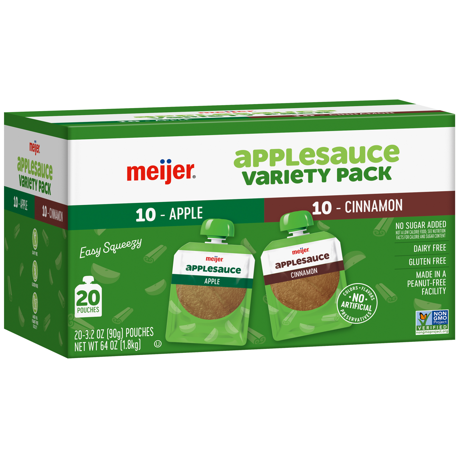 slide 4 of 5, MEIJER VARIETY APPLE/CINNAMON POUCHES 20 CT/3.2 OZ, 20 ct; 3.2 oz