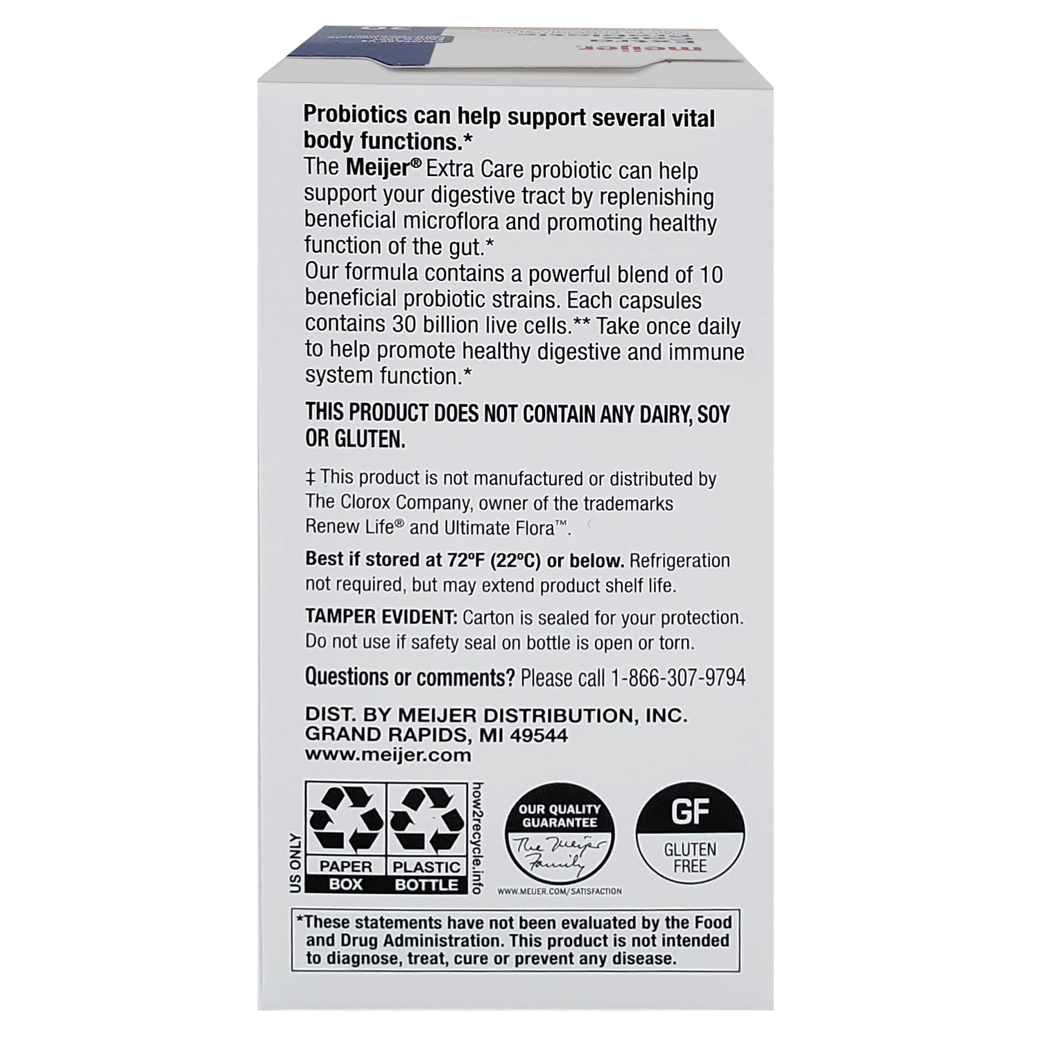 slide 2 of 5, Meijer Extra Care Probiotic Capsules, 30 ct