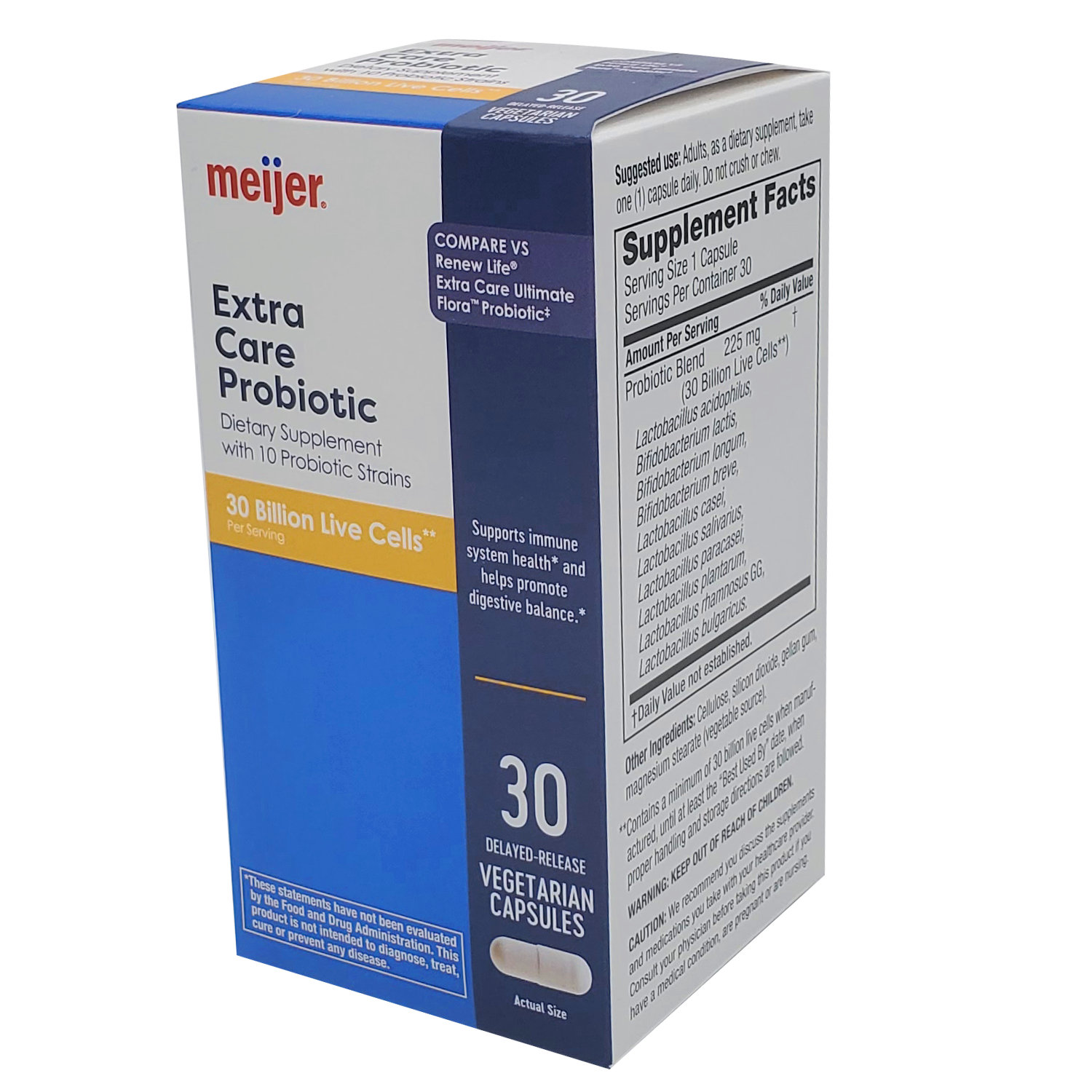 slide 4 of 5, Meijer Extra Care Probiotic Capsules, 30 ct