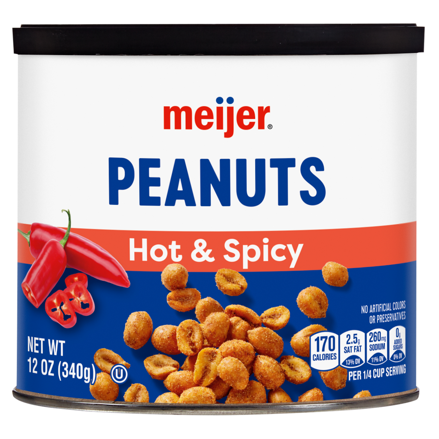 slide 1 of 2, Meijer Hot & Spicy Peanuts, 8 oz