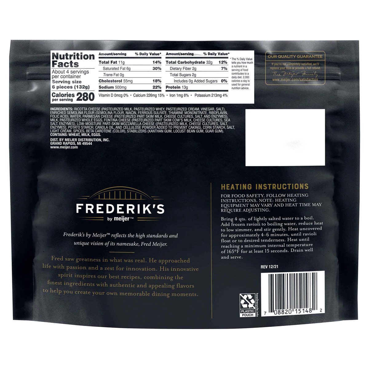 slide 2 of 2, FREDERIKS BY MEIJER Frederik's by Meijer Four Cheese Ravioli, 20 oz