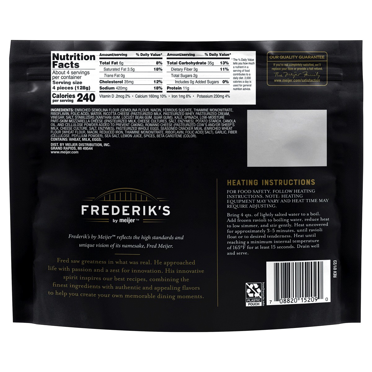 slide 2 of 2, FREDERIKS BY MEIJER Frederik's by Meijer Spinach Florentine Ravioli, 20 oz