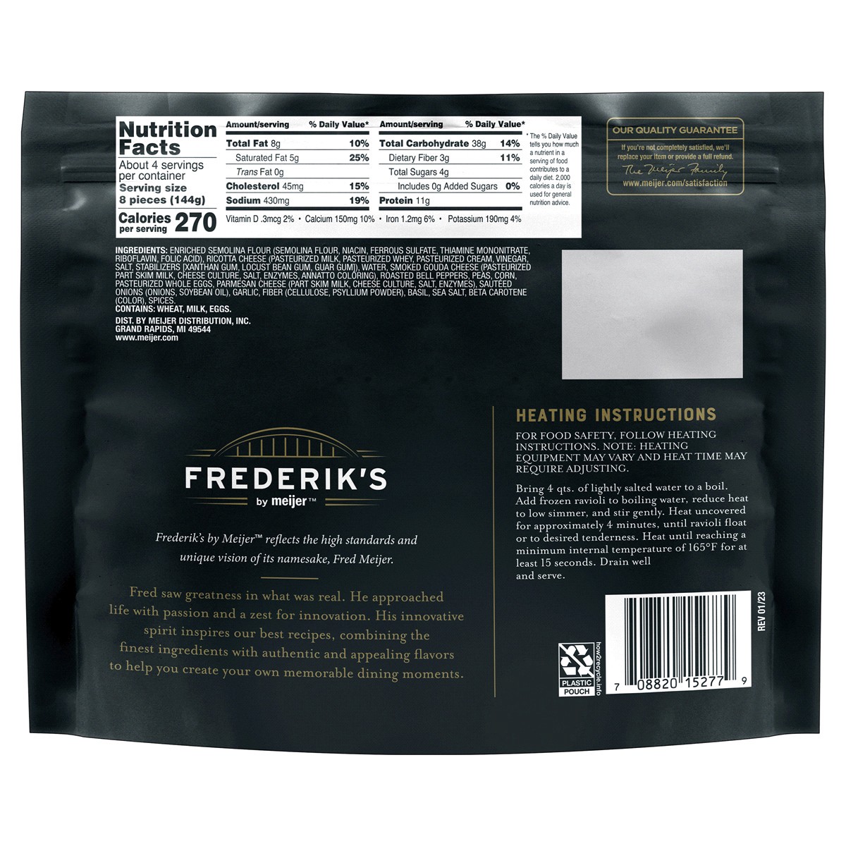 slide 2 of 2, FREDERIKS BY MEIJER Frederik's by Meijer Roasted Vegetables & Smoked Gouda Ravioli, 20 oz