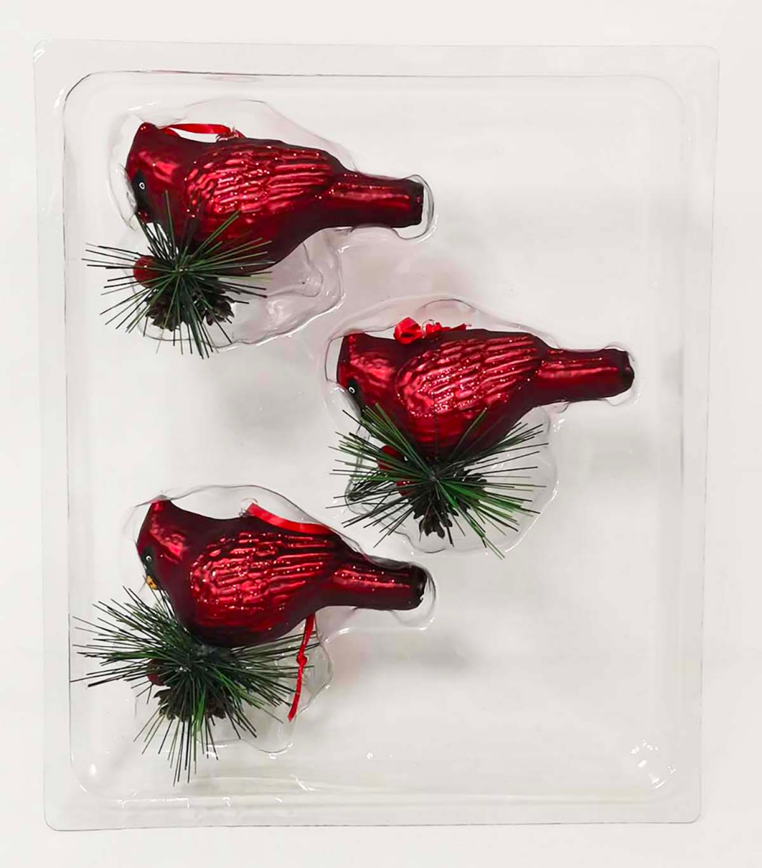 slide 2 of 3, December Home Glass Ornaments Cardinals, 3 ct