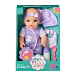 Baby Tender Hearts Babuy to Tender Baby Tendel, Drink and Wet Baby Play Set, 12 in