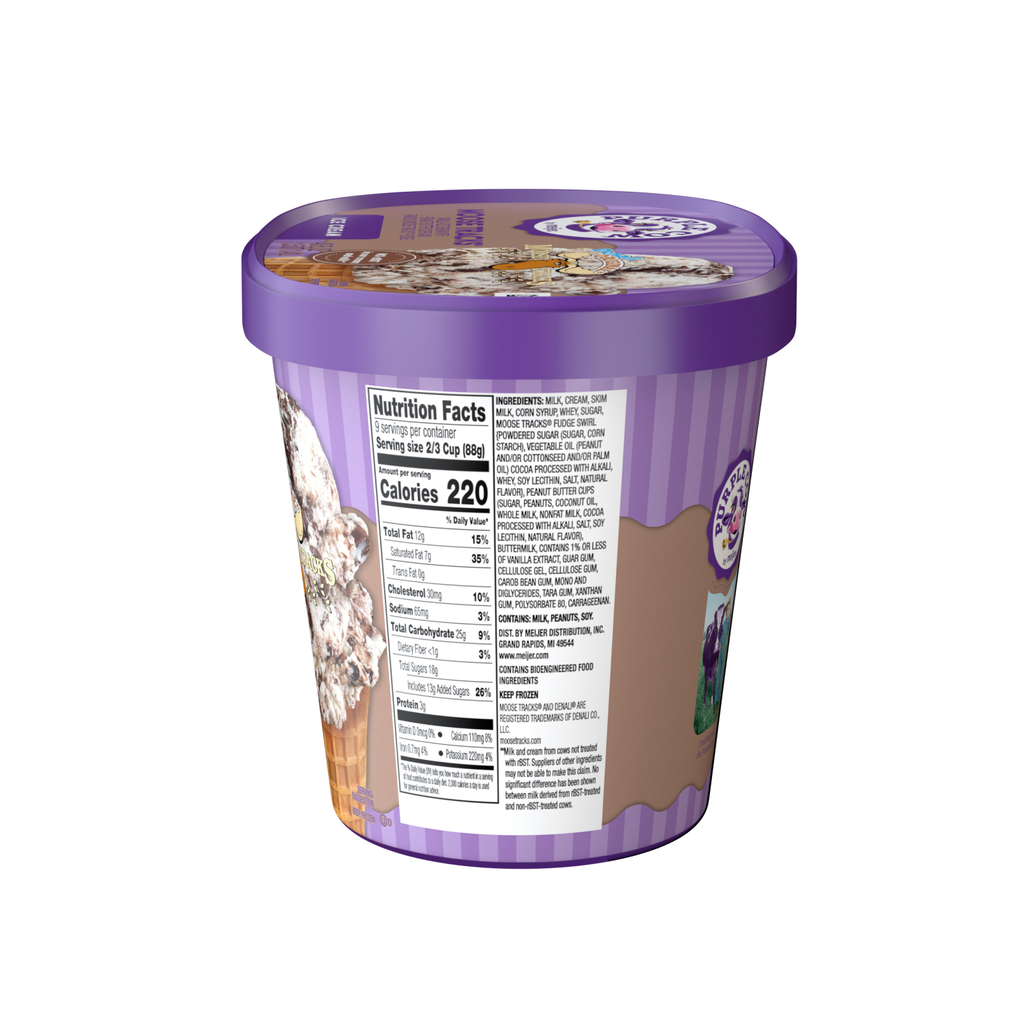 slide 4 of 5, Purple Cow Moose Tracks Ice Cream, 1.5 qt, 1.5 qt
