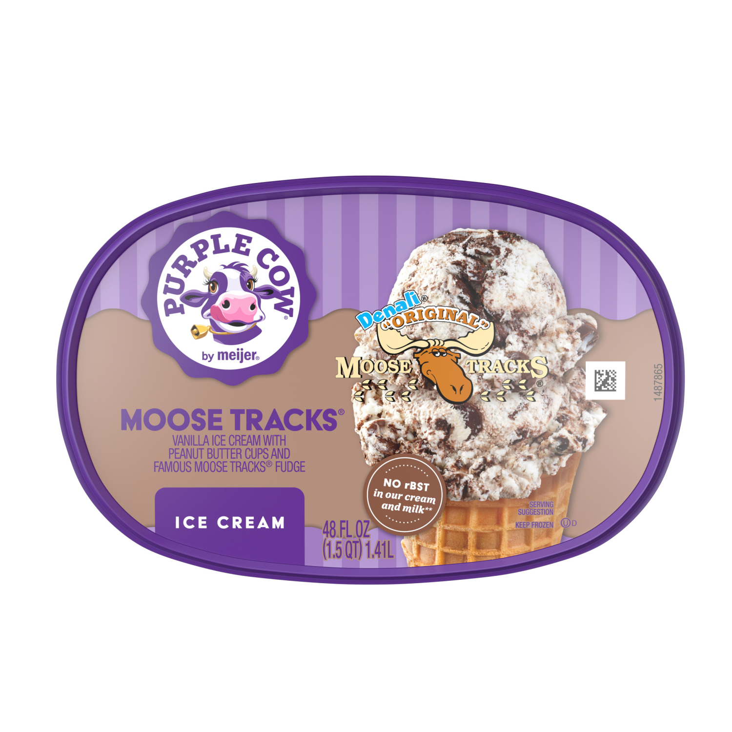 slide 2 of 5, Purple Cow Moose Tracks Ice Cream, 1.5 qt, 1.5 qt