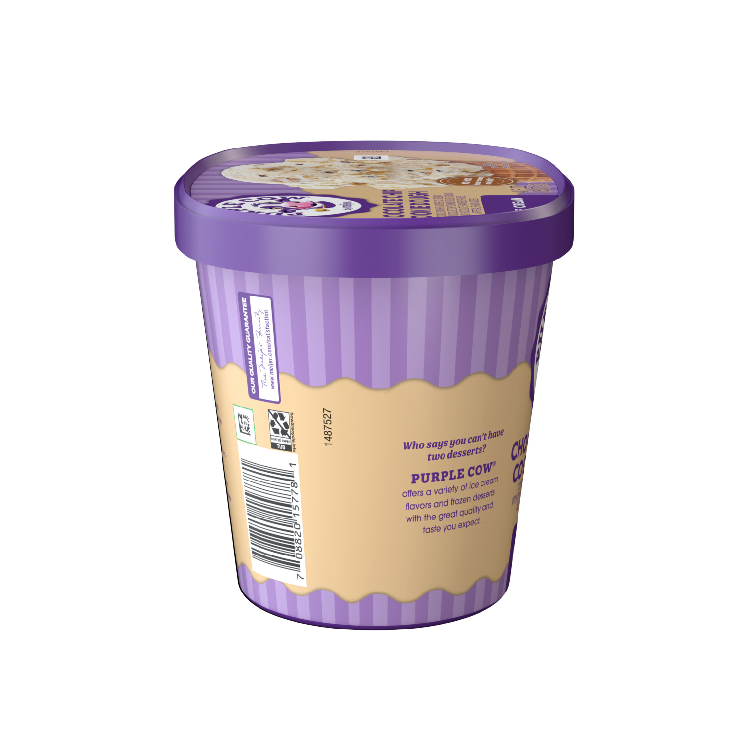 slide 5 of 5, Purple Cow Chocolate Chip Cookie Dough Ice Cream, 1.5 qt