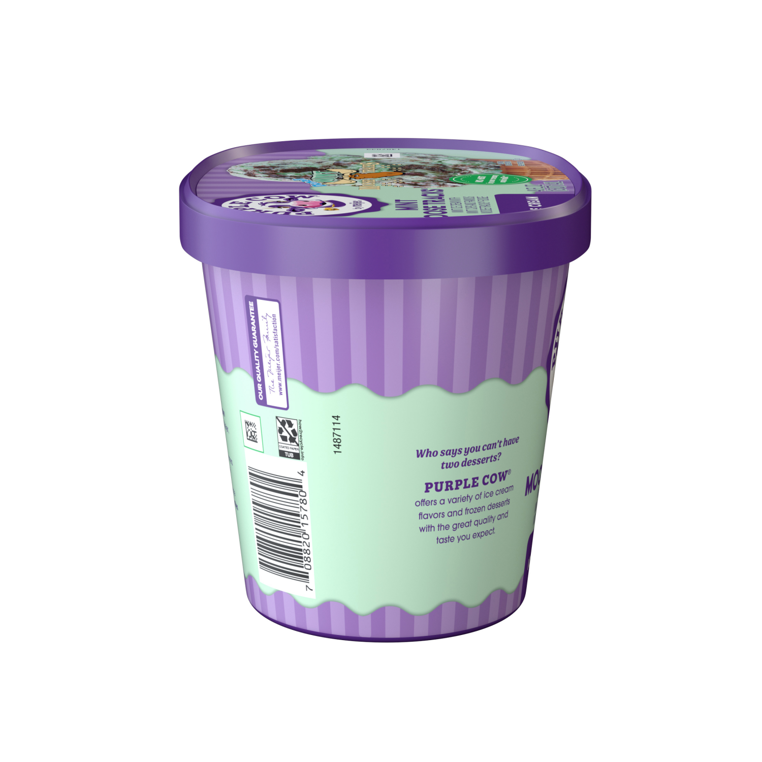 slide 3 of 5, Purple Cow Mint Moose Tracks Ice Cream, 1.5 qt