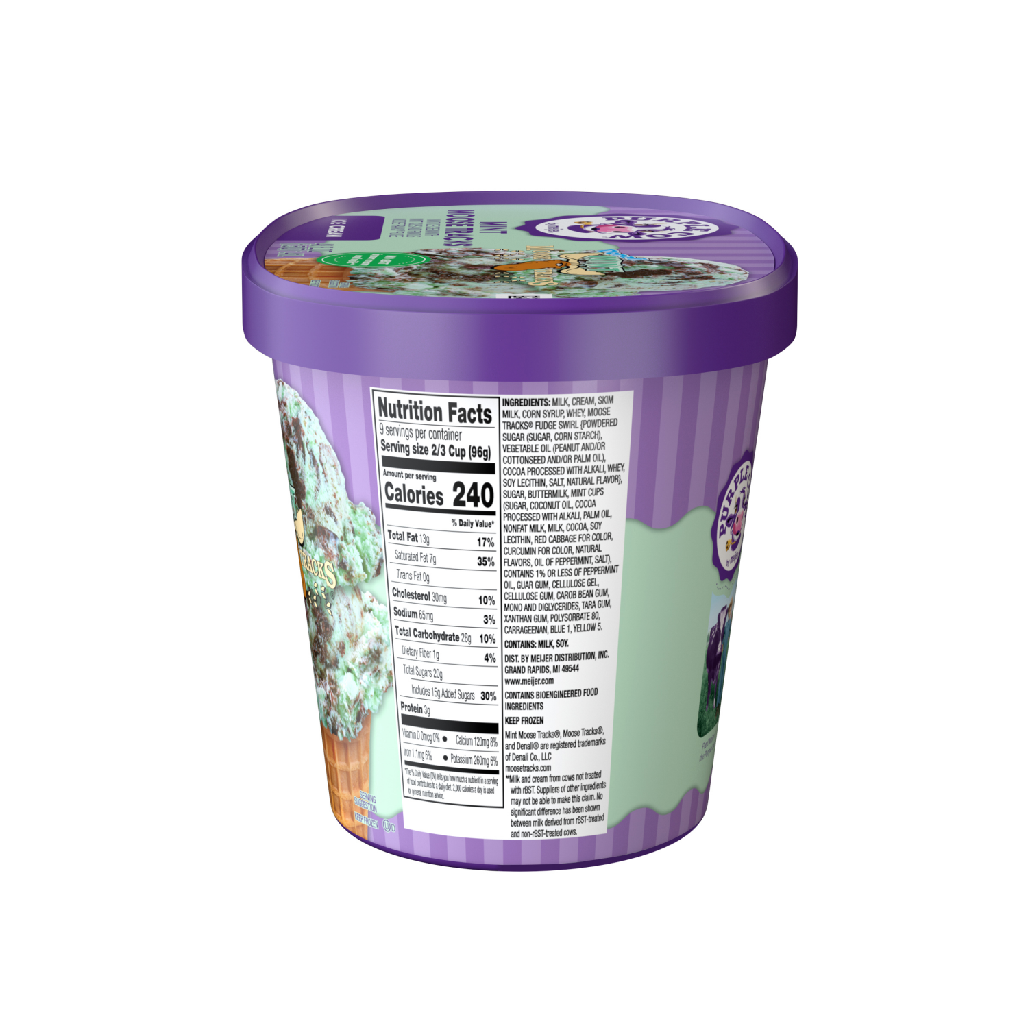slide 4 of 5, Purple Cow Mint Moose Tracks Ice Cream, 1.5 qt