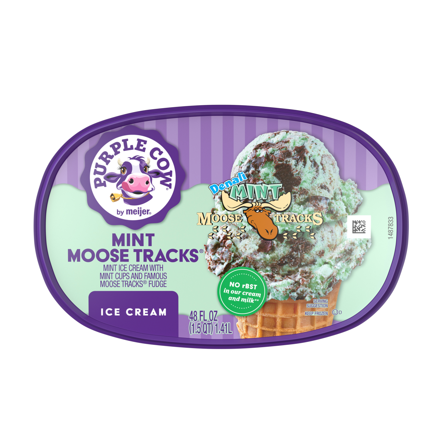slide 5 of 5, Purple Cow Mint Moose Tracks Ice Cream, 1.5 qt