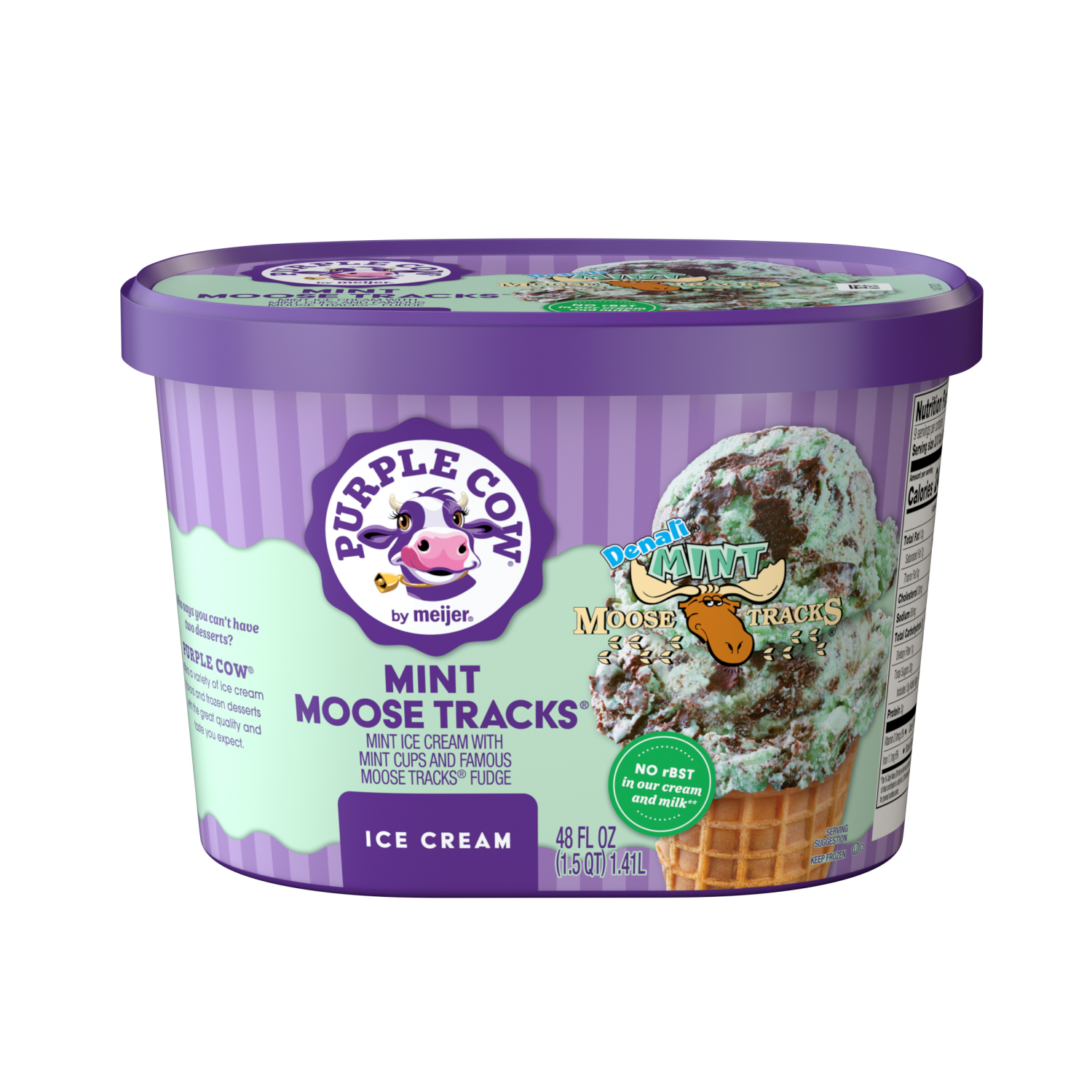 slide 1 of 5, Purple Cow Mint Moose Tracks Ice Cream, 1.5 qt