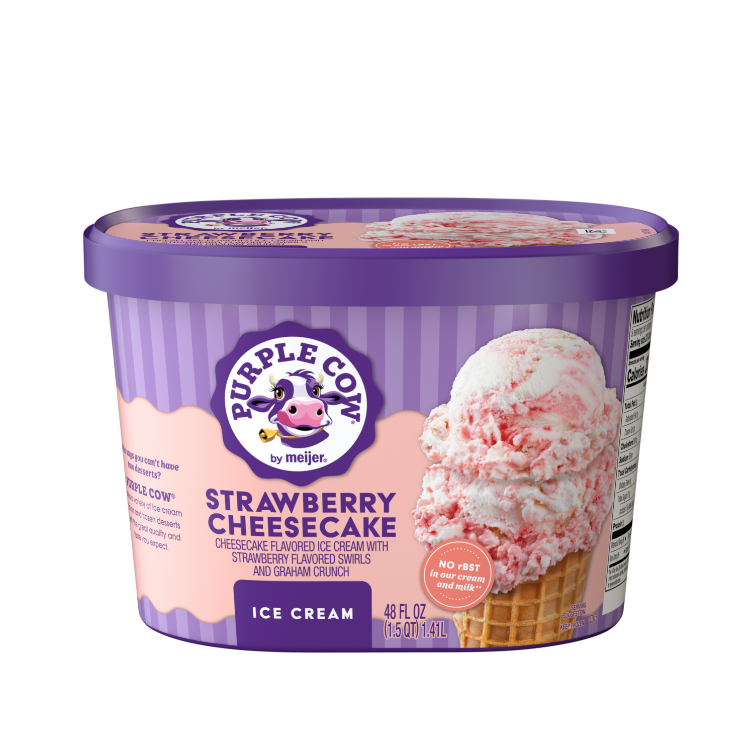 slide 1 of 5, Purple Cow Strawberry Cheesecake Ice Cream, 1.5 qt