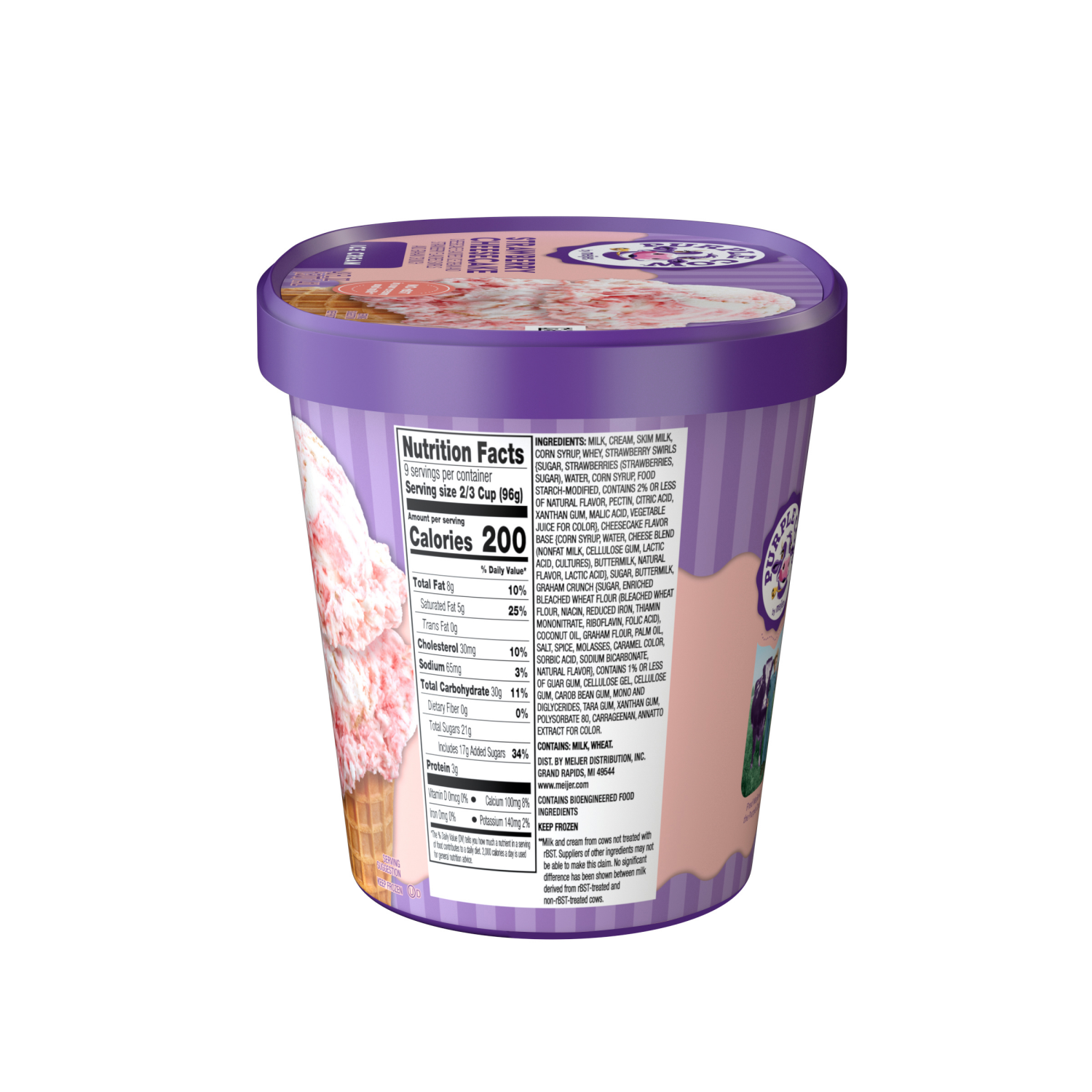 slide 4 of 5, Purple Cow Strawberry Cheesecake Ice Cream, 1.5 qt