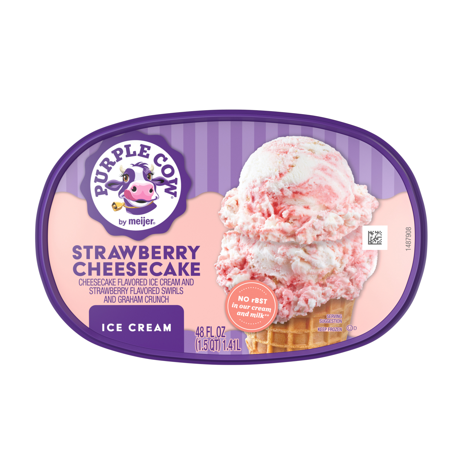 slide 5 of 5, Purple Cow Strawberry Cheesecake Ice Cream, 1.5 qt