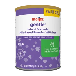 Meijer Gentle Infant Formula Milk-Based Powder With Iron; For Fussiness, Gas And Crying; Dha To Support Brain Development; Easy To Digest, 32.9oz
