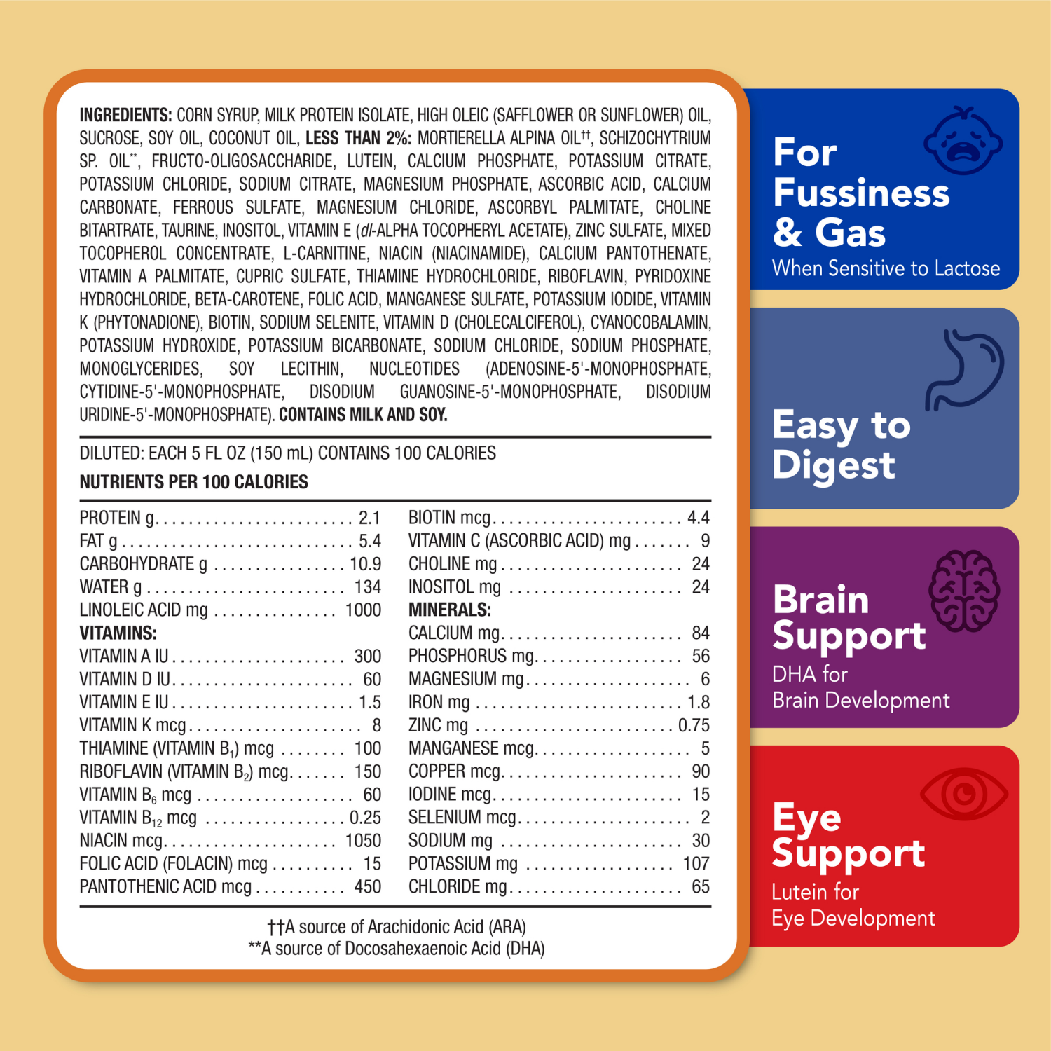 slide 5 of 8, Meijer Sensitivity Infant Formula Milk-Based Powder with Iron; for Fussiness and Gas When Sensitive to Lactose; DHA, Vitamin E and Lutein; No Artificial Growth Hormones, 32.9OZ, 32.9 oz