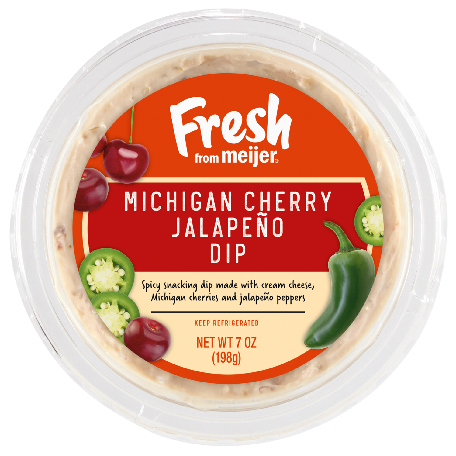 slide 1 of 3, Fresh from Meijer Michigan Cherry Jalapeno Dip, 7 oz