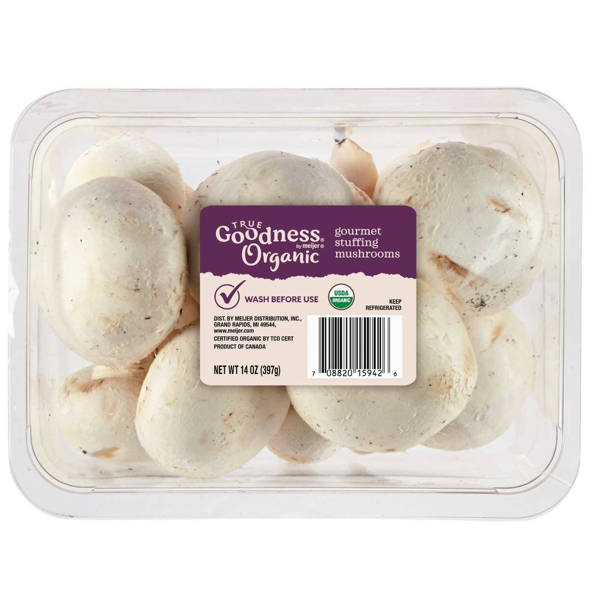 slide 1 of 5, True Goodness Gourmet Stuffing Mushrooms, 14 oz, organic, 14 oz