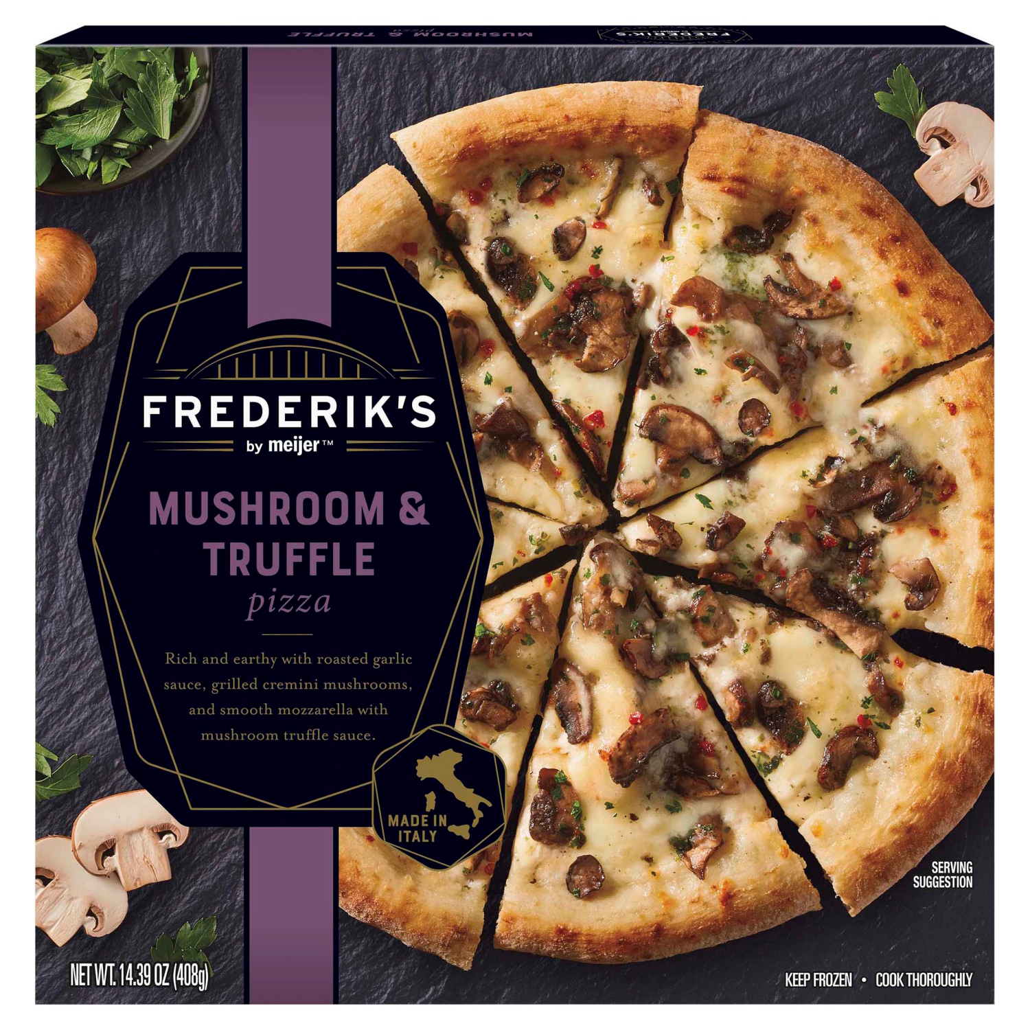 slide 1 of 5, FREDERIKS BY MEIJER Frederik's by Meijer Mushroom & Truffle Pizza, 14.39 oz