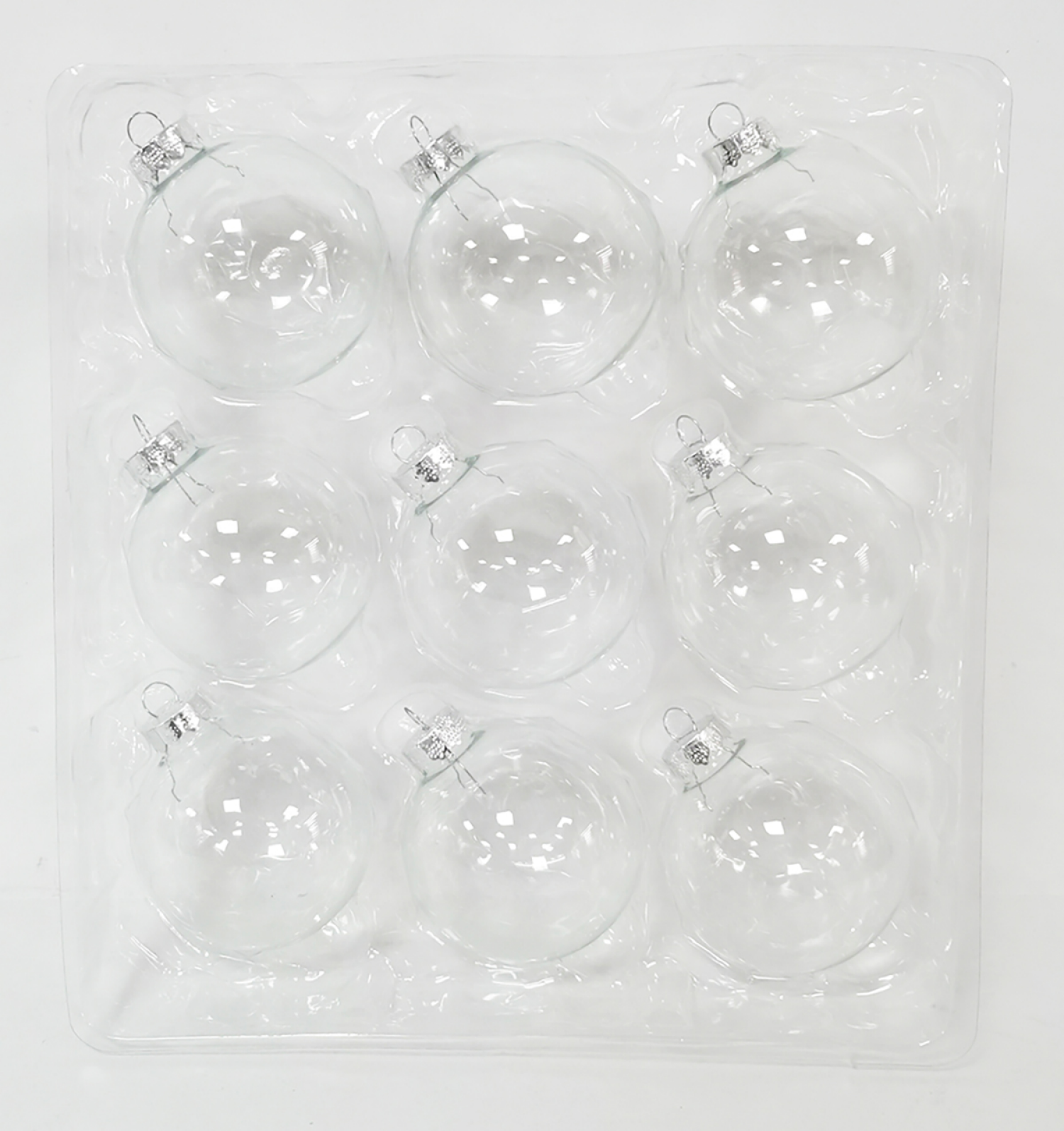 slide 2 of 3, December Home Glass Ornaments Clear, 9 ct