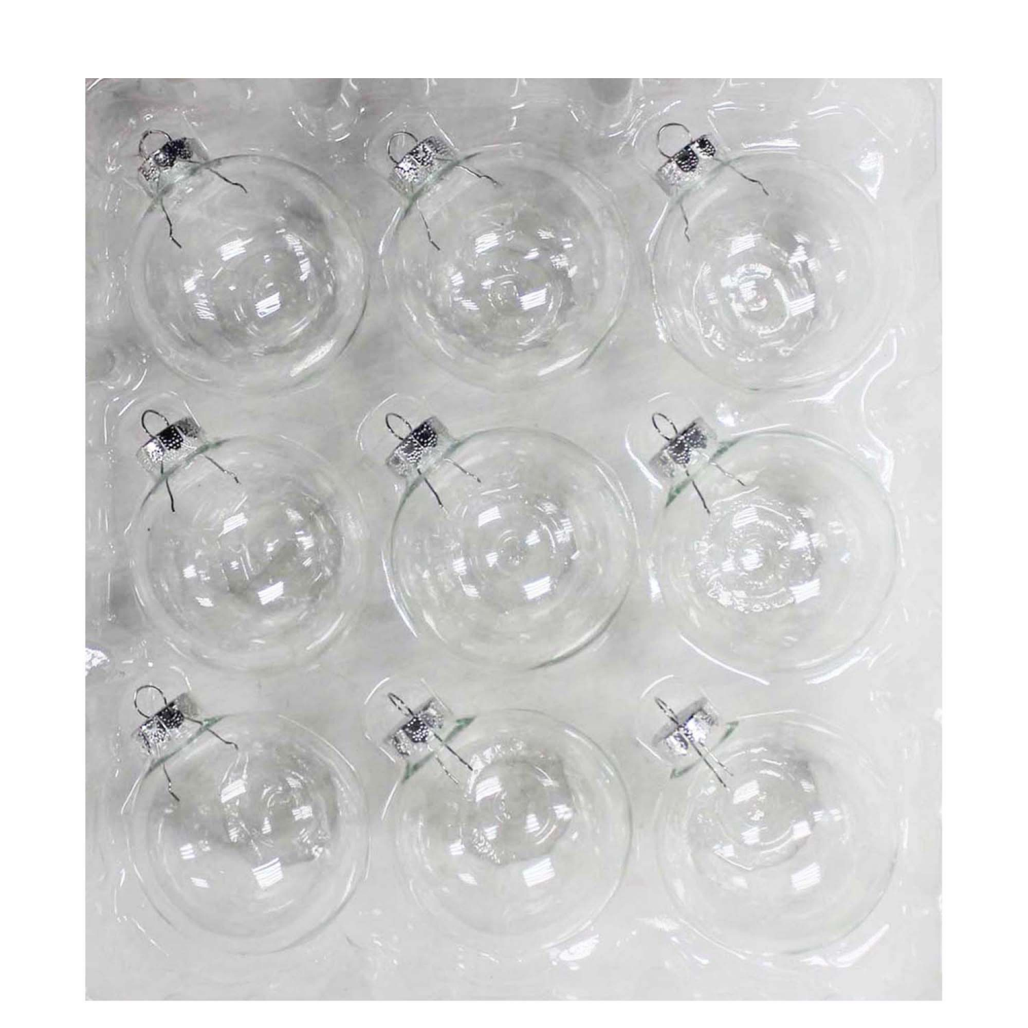 slide 1 of 3, December Home Glass Ornaments Clear, 9 ct