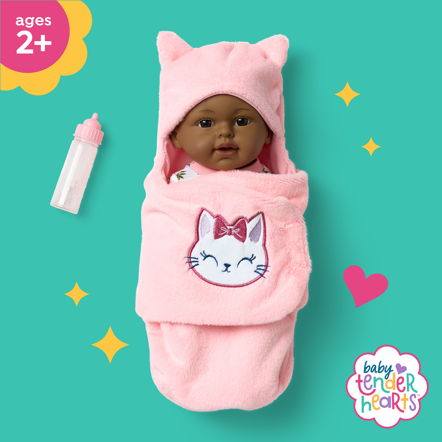 slide 3 of 3, Baby Tender Hearts BTH 12IN NEW BORN BABY IN SWADDLE, 1 ct