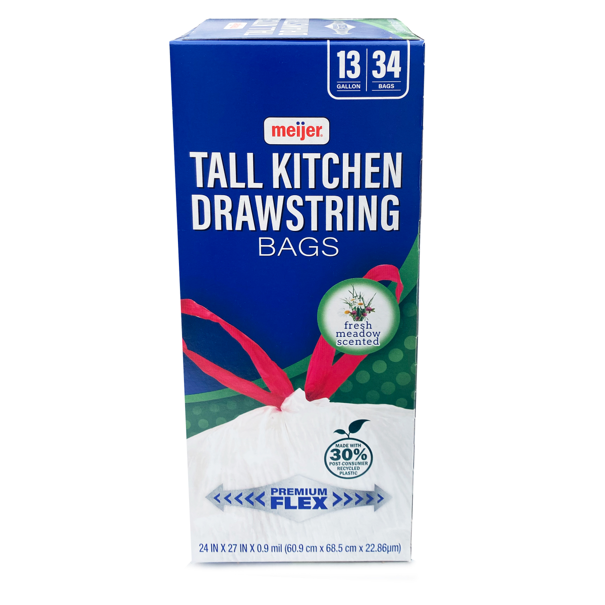 slide 2 of 2, Meijer Kitch Bag Pcr Flex Fr Meadow, 34 ct; 13 gal