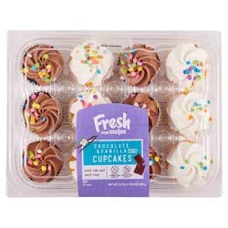 Fresh From Meijer Cupcakes, Vanilla / Chocolate, 12 Ct./22 Oz.