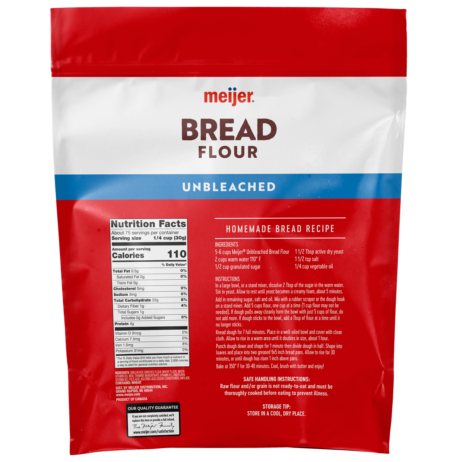 slide 2 of 3, Meijer Unbleached Bread Flour, 5 lb