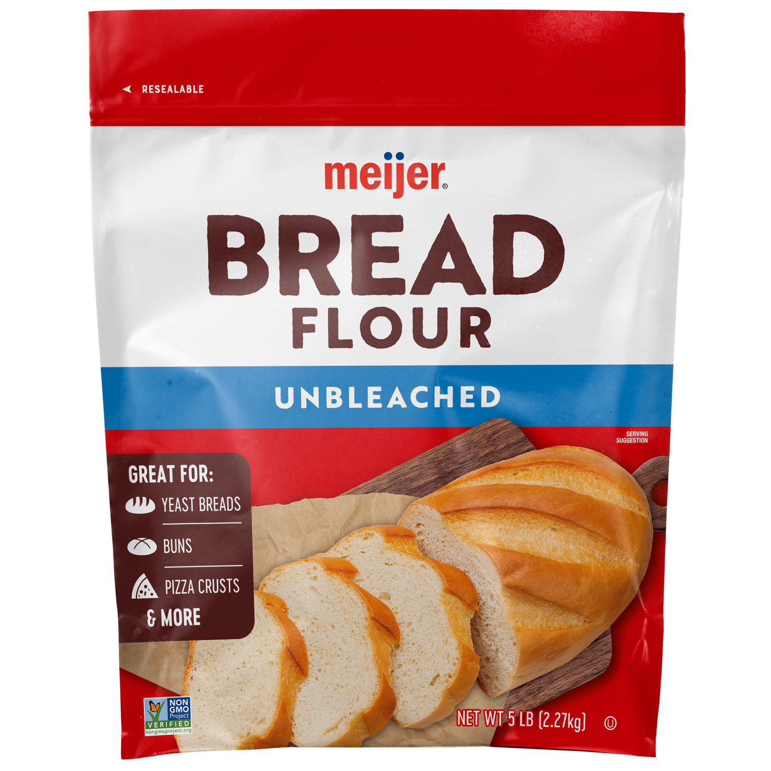 slide 1 of 3, Meijer Unbleached Bread Flour, 5 lb