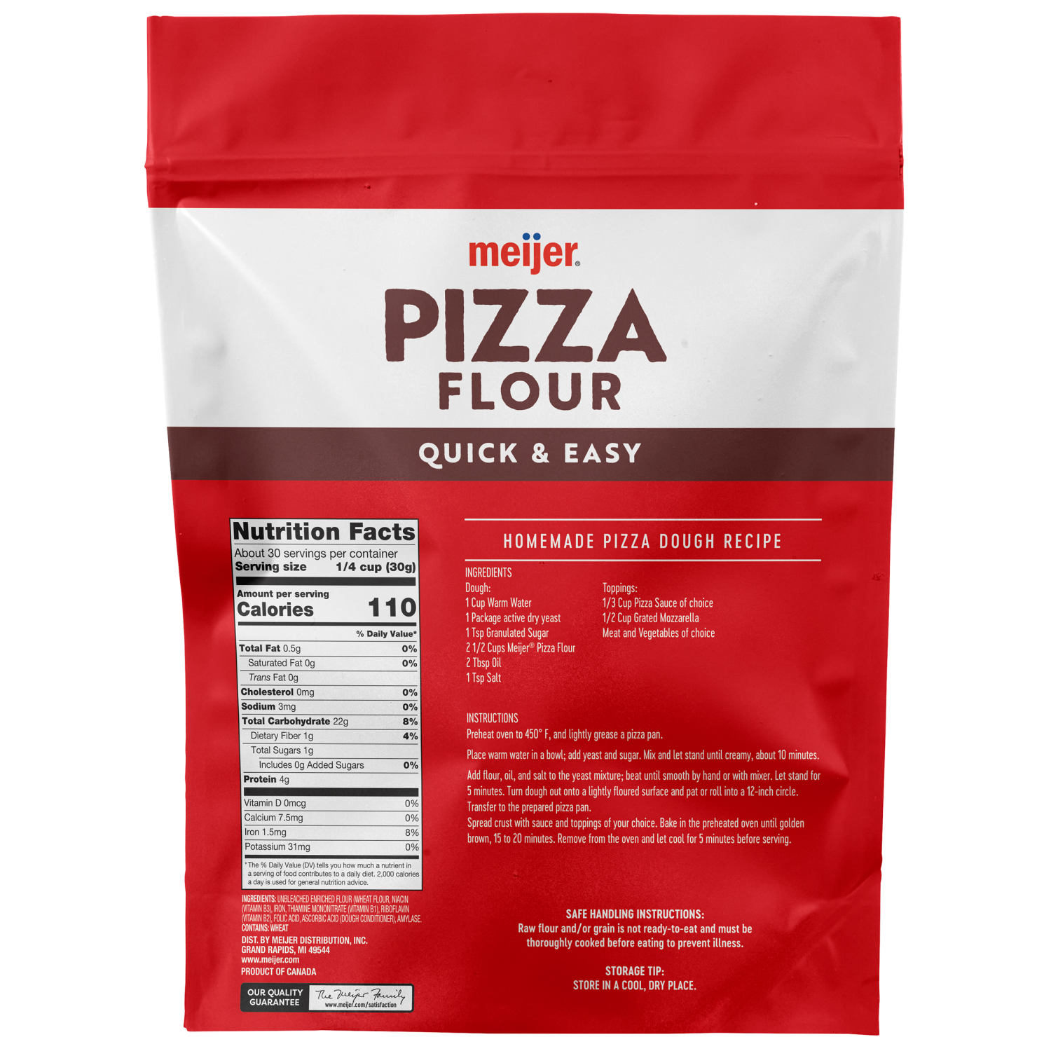 slide 2 of 3, Meijer Pizza Flour, 32 oz