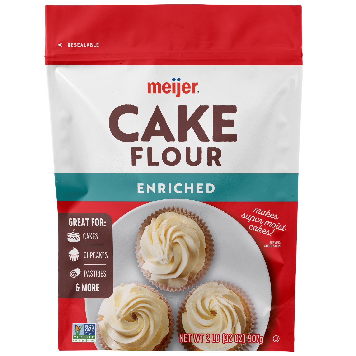slide 1 of 3, Meijer Cake Flour, 32 oz