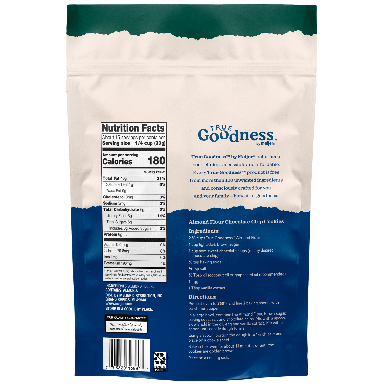 slide 2 of 2, True Goodness Almond Flour - 16 oz, 16 oz