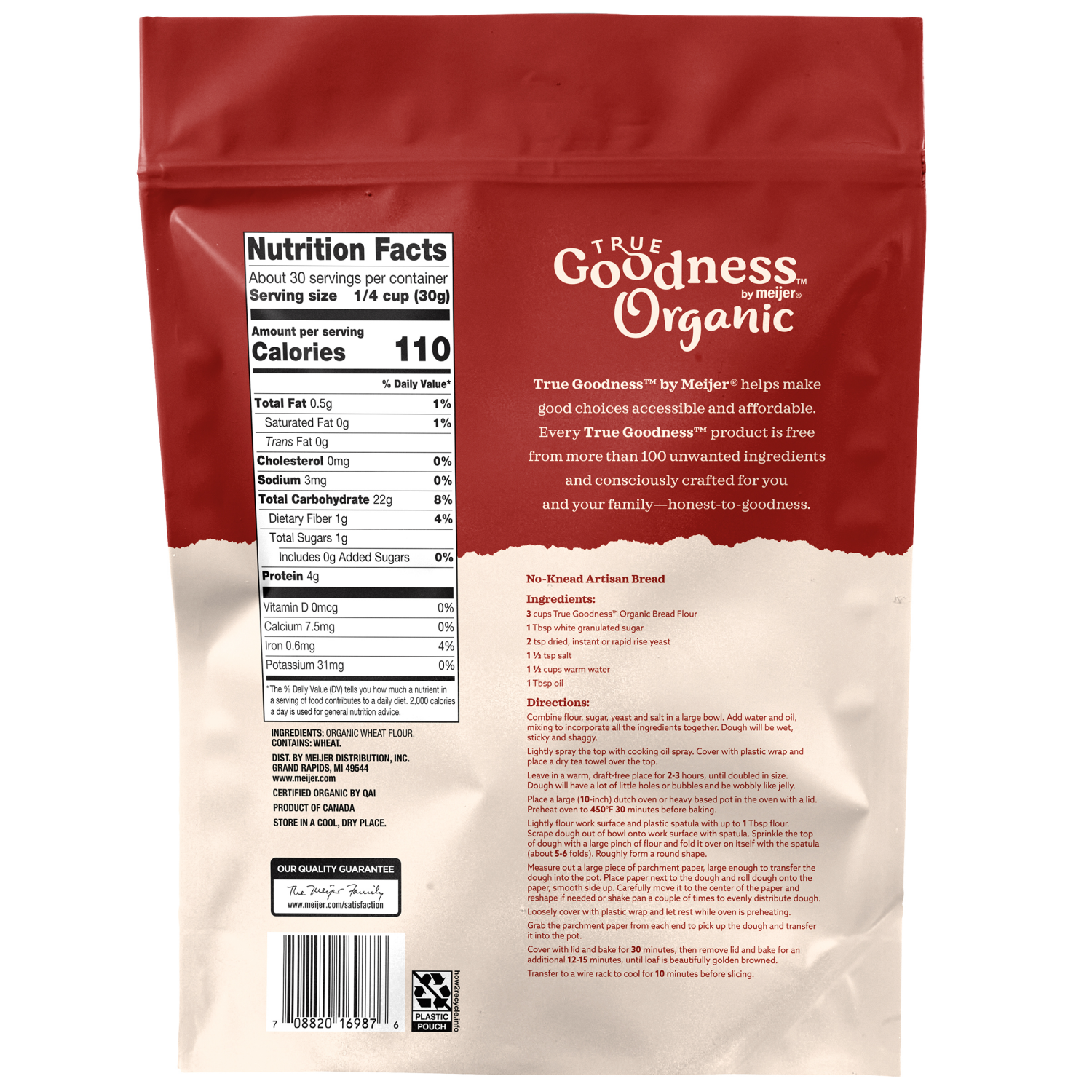 slide 2 of 2, True Goodness Organic Bread Flour, 32 oz