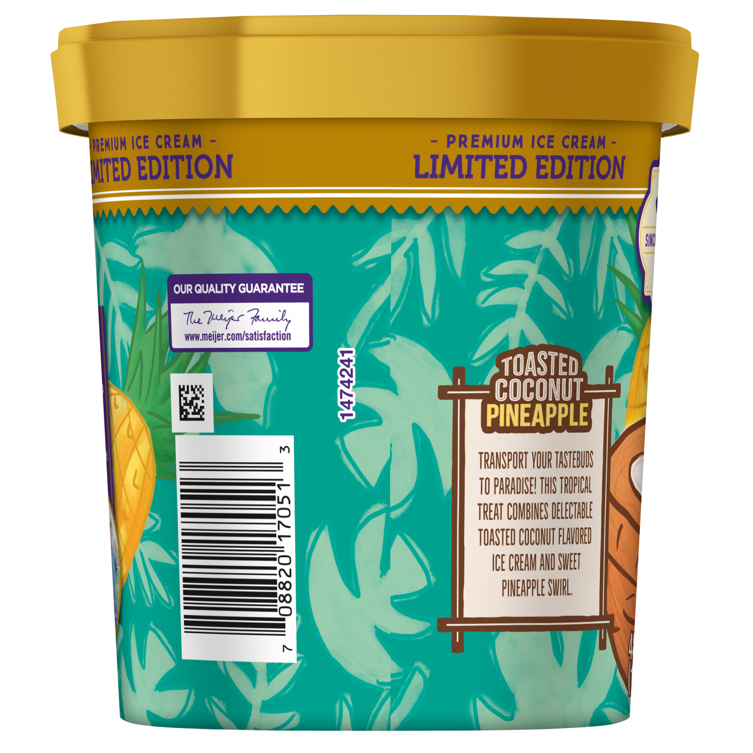 slide 2 of 5, Purple Cow Toasted Coconut Pineapple Ice Cream, 1.5 qt