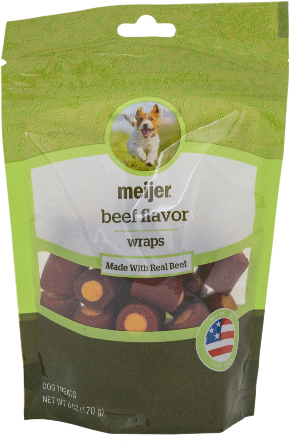 slide 1 of 5, Meijer Beef Flavored Wraps Dog Treats, 6 oz