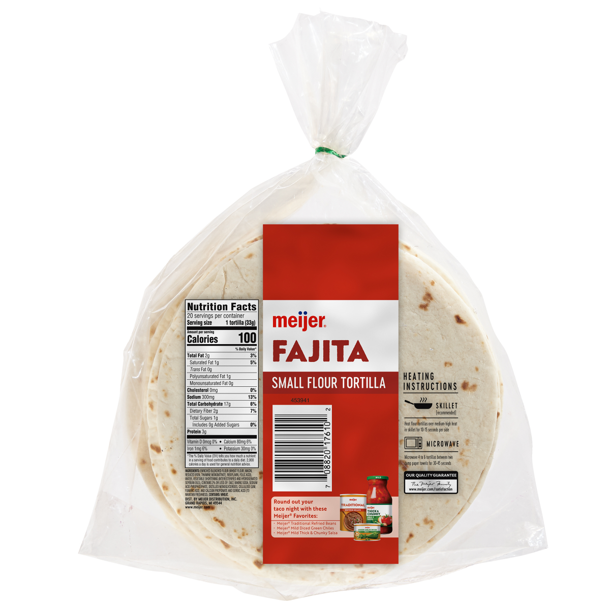 slide 2 of 2, Meijer Fajita Flour Tortillas Family Pack, 20 ct