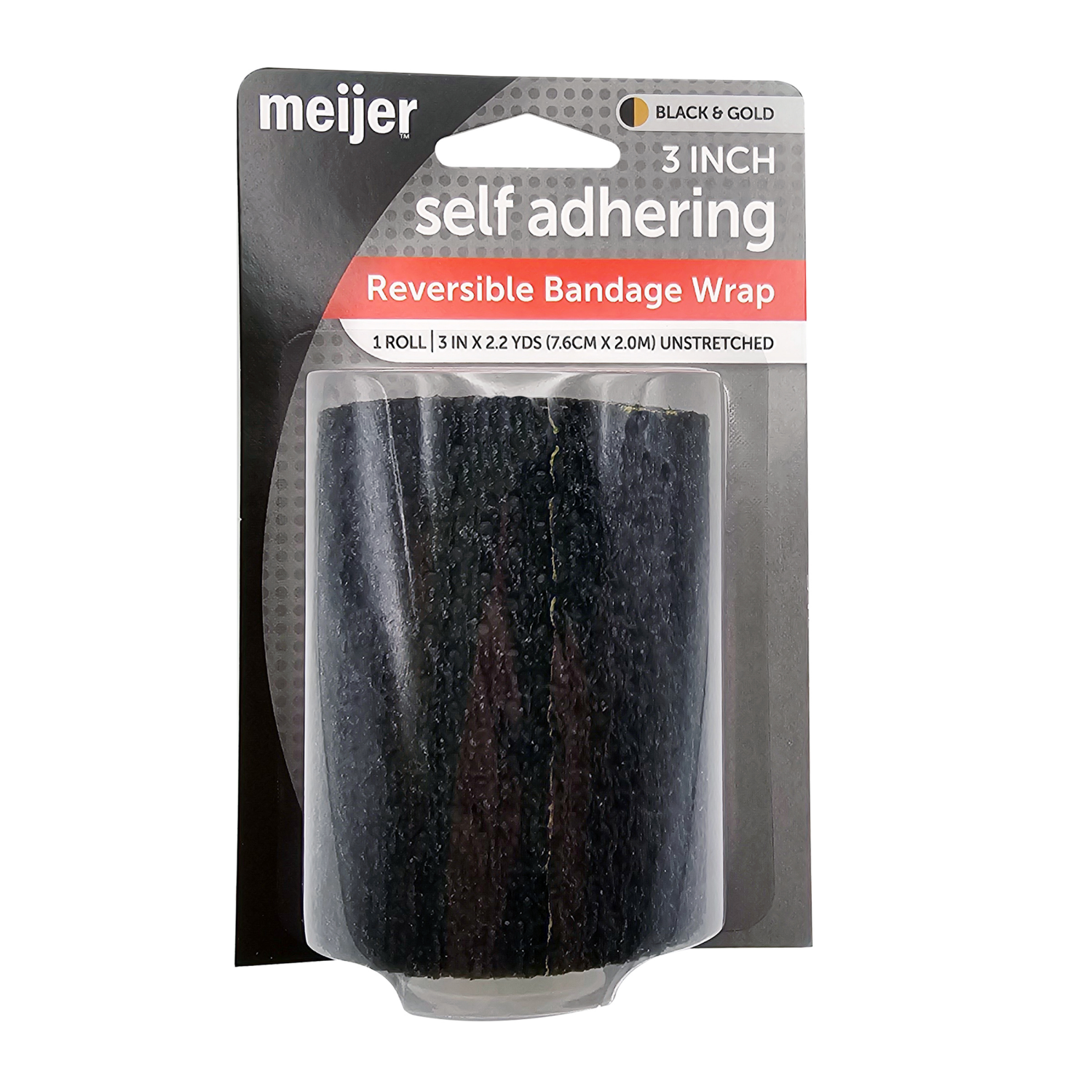slide 1 of 2, MEIJER SELF GRIP 3" BLACK/GOLD, 1 ct