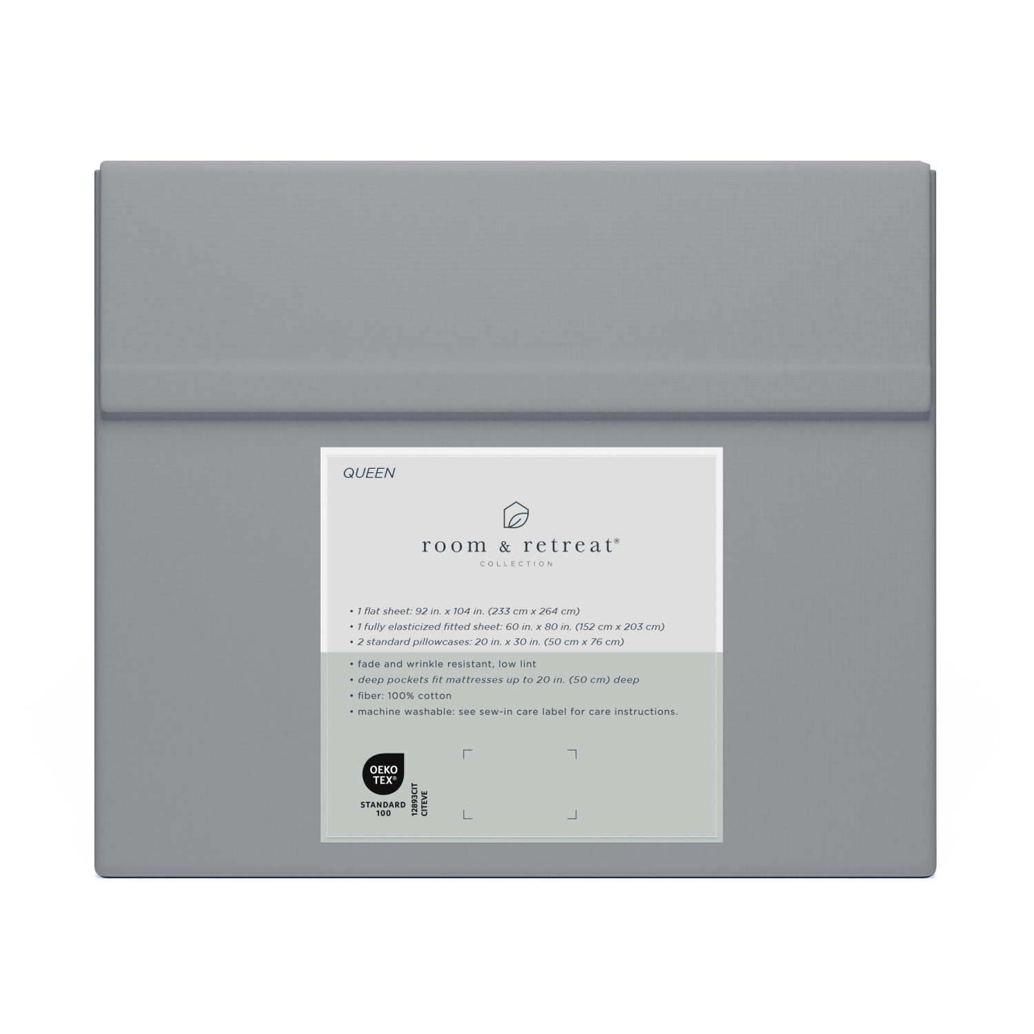 slide 3 of 3, Room & Retreat 400TC Sheet Set Alloy Queen, Queen Size