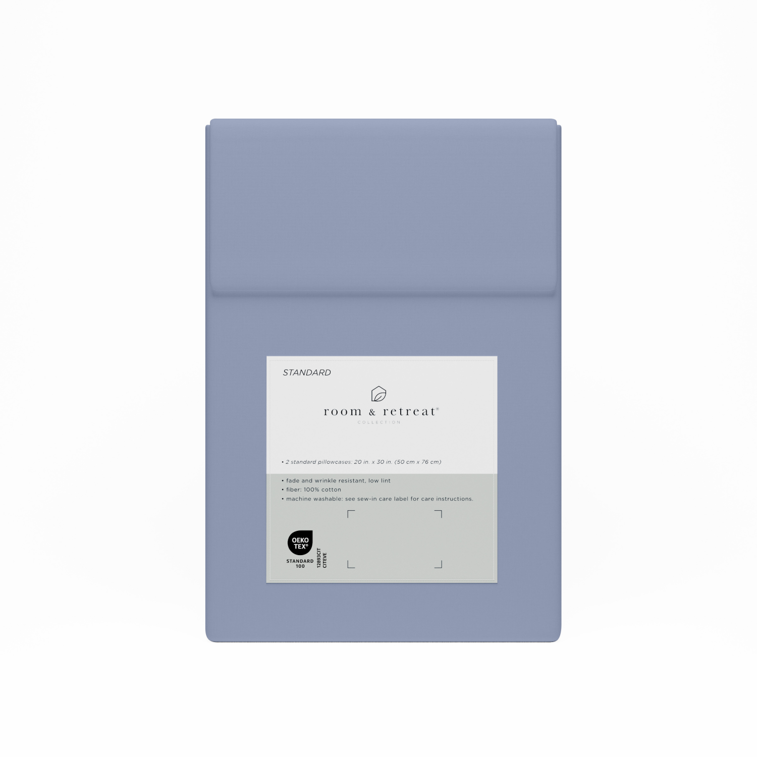 slide 3 of 3, ROOM & RETREAT RR 400 Thread Counts Pillowcase, Standard, Set of 2, Eventide, std pwcs